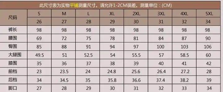 女裤m号具体尺寸是多少?