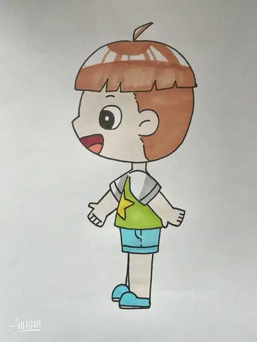 n涂上颜色,
加上一点点细节
临摹汤圆老师 #侧身人物的简笔画