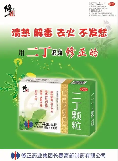 4盒套餐优惠修正二丁颗粒20克10袋解热镇痛