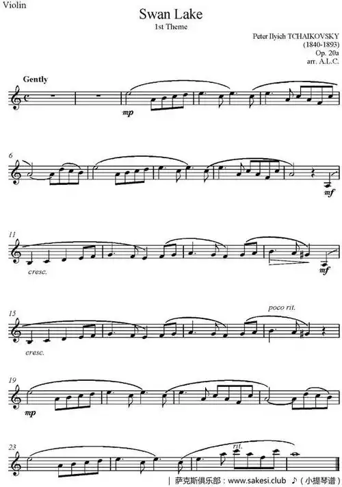 swan-lake-天鹅湖-提琴谱