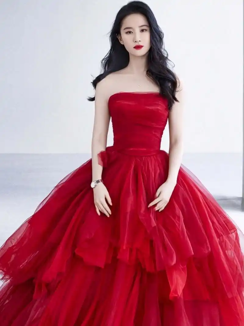 红衣气质美人 #刘亦菲