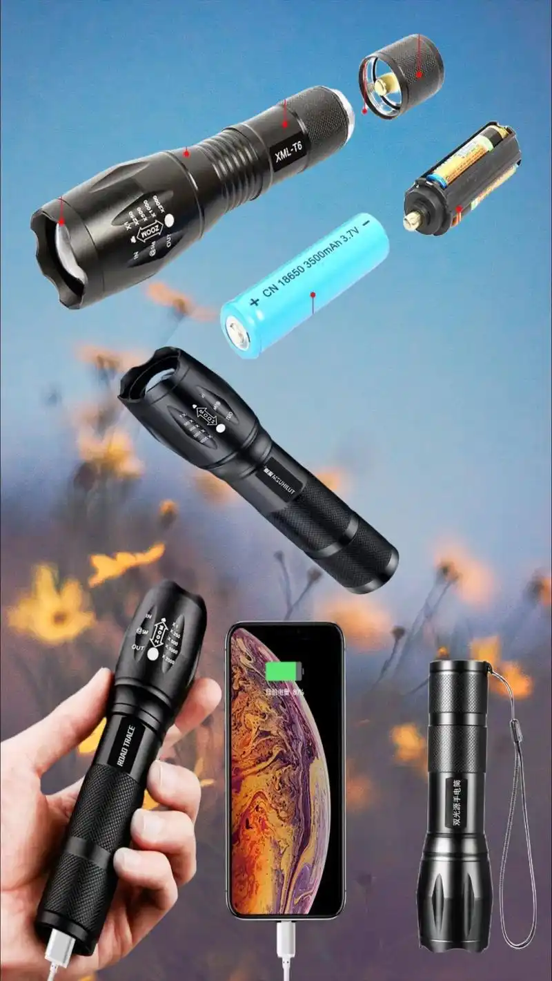 活动 微笑鲨可充电小型户外远射超亮超长续航氙气灯强光手电筒!小巧精