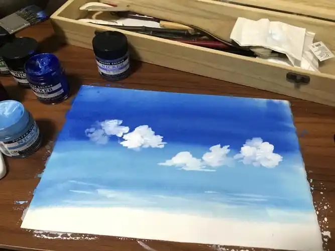 到手马上刷了一张天空,接下来写一个教程分享一下~ 首先,我们在纸面上