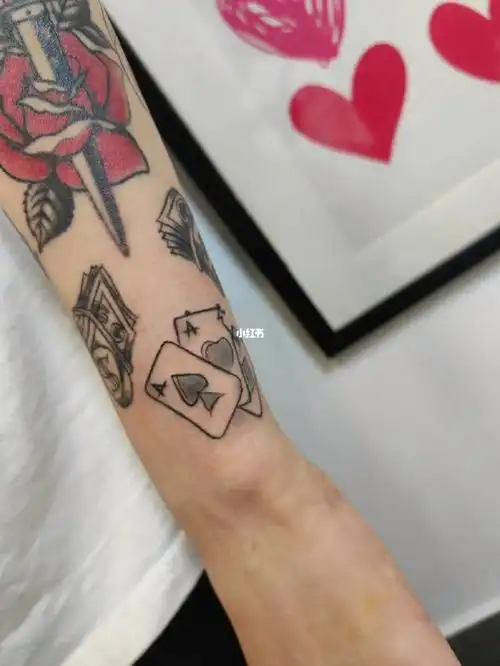 美元$扑克tattoo 黑灰小图 oldschool拼接