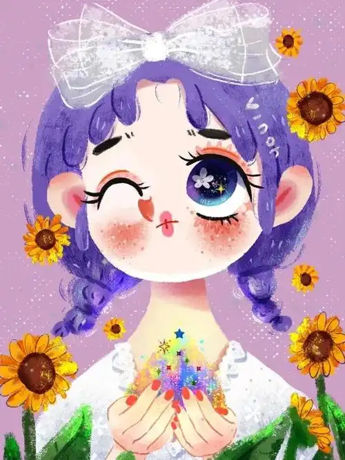 最近最火的插画女生头像!