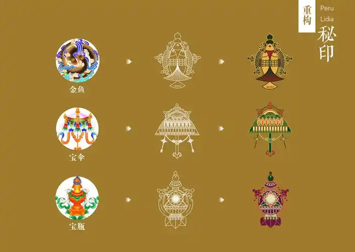 佛教七珍八宝符号设计|平面|图案|摇啊摇sirone_原创作品-站酷zcool