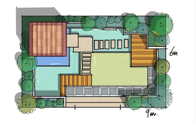 庭院景观平面现代小花园