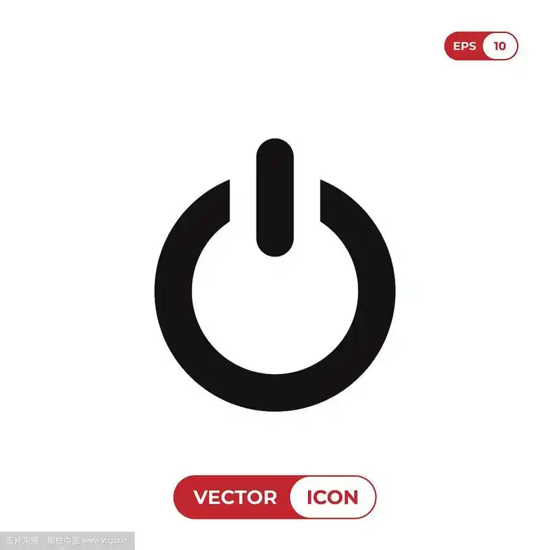 电源图标电源标志隔离在白色