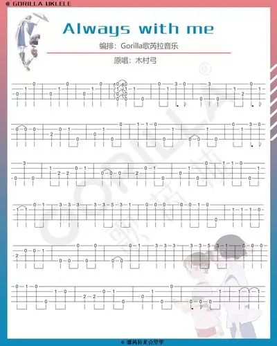 全网最简单的「千与千寻」always with me尤克里里指弹【含曲谱】