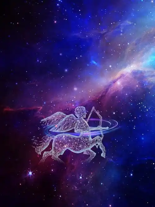 梦幻宇宙光线射手座广告背景, 12星座, 星座, 占卜
