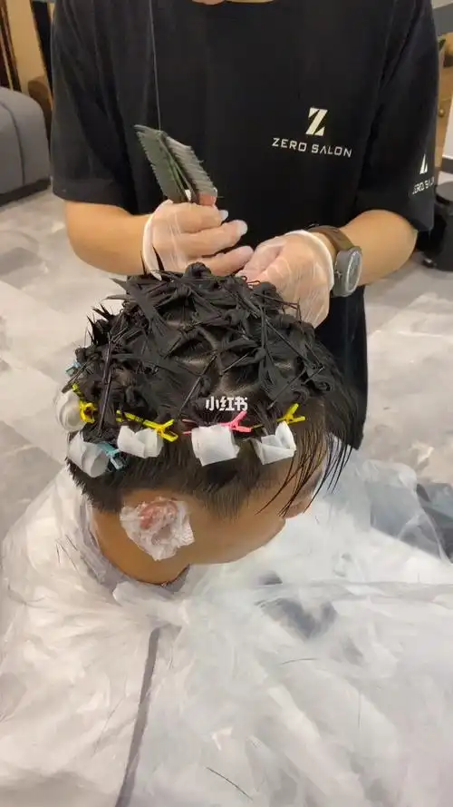 男士长发钢夹烫