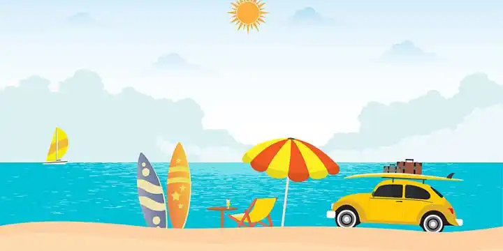 卡通夏威夷海报背景图