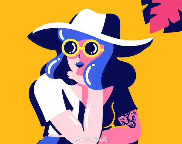 夏天的颜色来自伦敦自由插画家maryloufaure的作品强烈鲜艳的配色