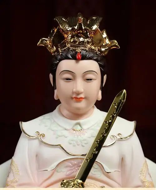 七珍陶瓷摆件《九天玄女》神像九天圣母九天玄女娘娘像体家用供奉 d08