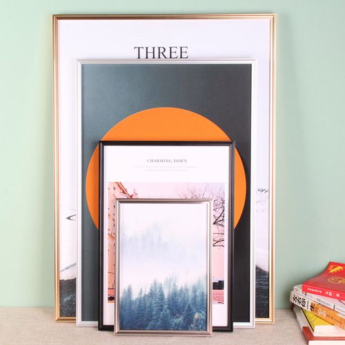 简约铝合金相框挂墙5070装饰画框外框装裱定制广告海报框任意尺寸