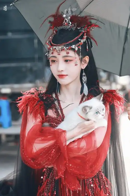 鞠婧祎花戎红衣异域风情装 - 半次元 - acg爱好者社区