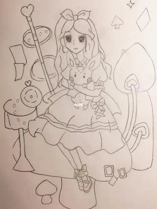 临摹爱丽丝小女孩