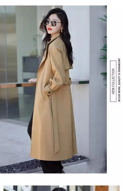 高级感风衣女中长款2024新款春秋季高级感气质英伦风时尚立领外