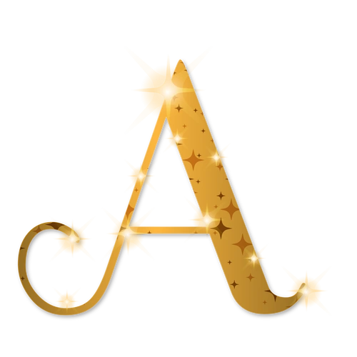 金色光泽圣诞节字母a