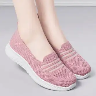 恩若凡女士老北京布鞋上班鞋防滑夏季平底女网鞋秋款一脚蹬鞋粉色36