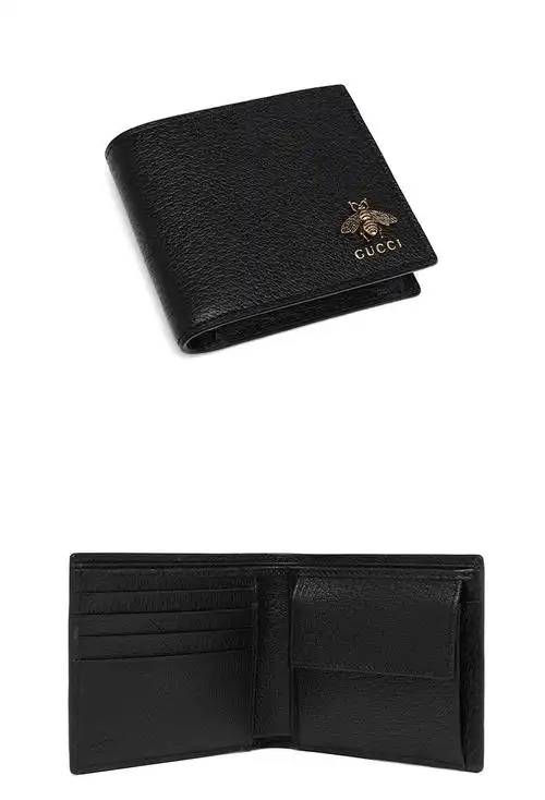 18秋冬gucci/古驰 animalier系列皮革钱包 男士牛皮革短钱包522915dj