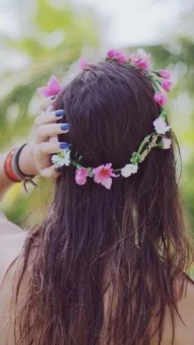 欧美,背影,女生,花