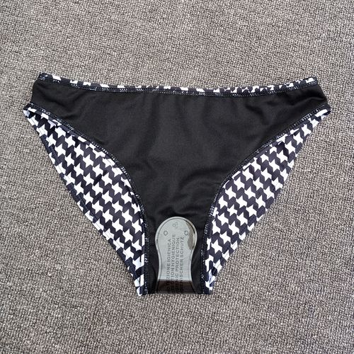 千鸟格比基尼泳裤女单三角泳装裤时尚显有大比坚尼女士泳裤