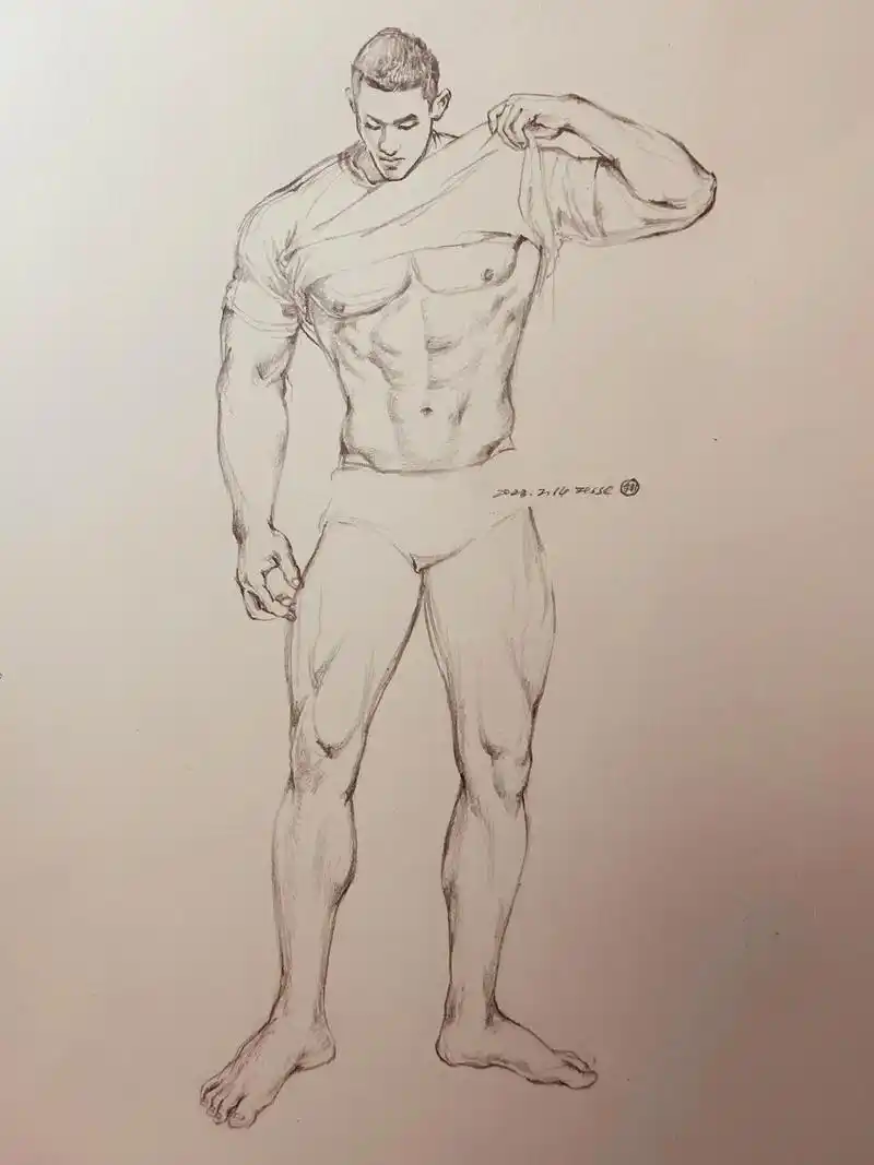 最近画的男生.#画画 #速写#手绘 #肌肉男 - 抖音