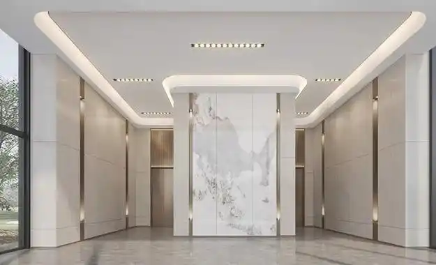 以名篇《桃花源记》为蓝本,名木叠水,美轮美奂.