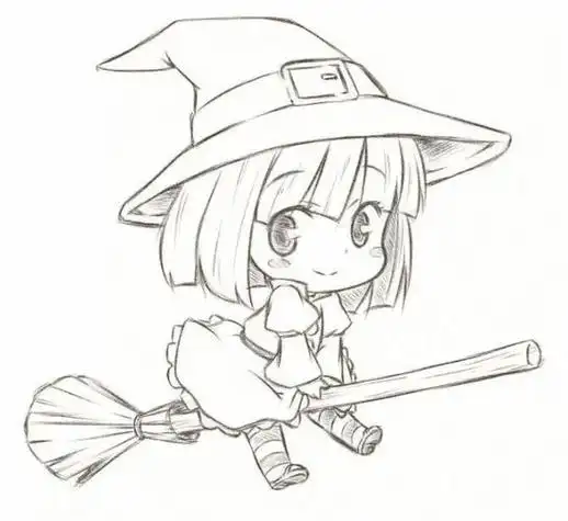 铅笔q版人物简笔画可爱