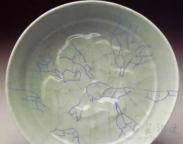 汝窑开片中的"蟹爪纹".