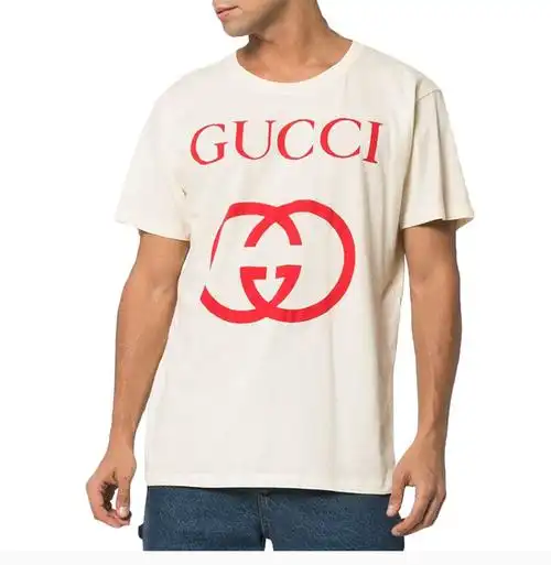 【gucci古驰 男士短袖t恤】gucci/古驰 19春夏 鹿晗同款 男士互扣式双