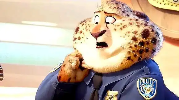 好想捏捏疯狂动物城里豹警官的胖脸手感肯定好