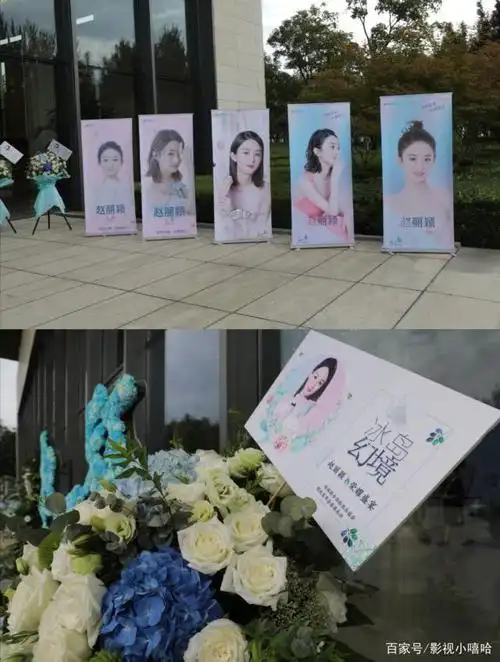 赵丽颖复工首秀,活动场外应援照片曝光,花簇锦攒被赞太有排面