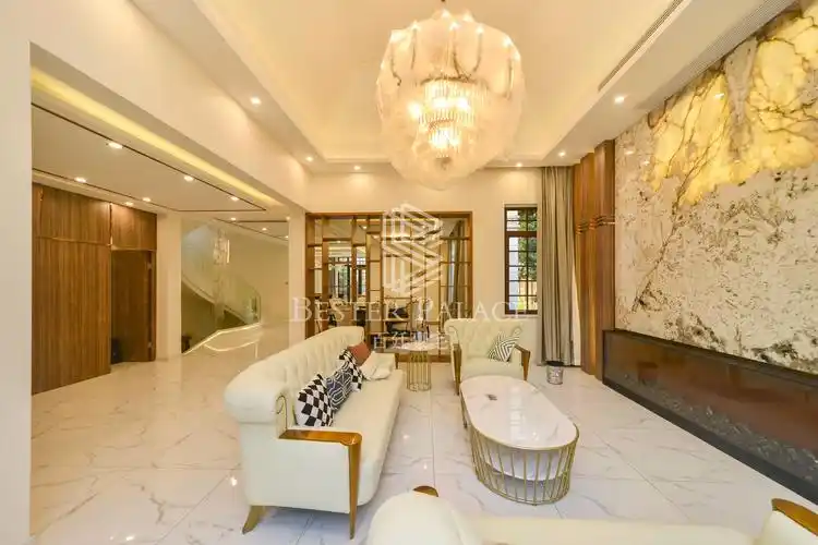 北美建筑风格,独栋庄园别墅室内豪华装修,家具全配绿地大花园