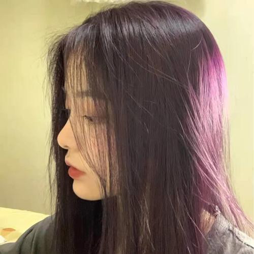 黑紫色染发膏2023流行色深紫色暗紫红色染发剂植物阳光染头发学生