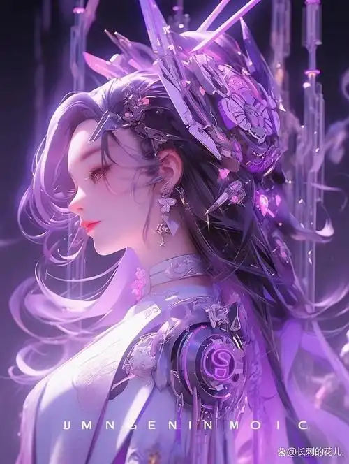 分享一组紫色系列的高清美女图片壁纸