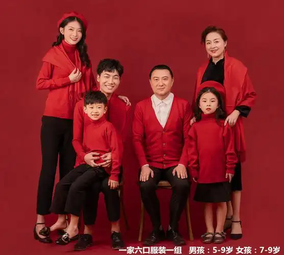 新款影楼亲子装中国情风三代人全家福拍照相服装复古民国摄影服饰