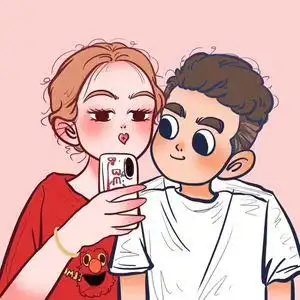 美式q版漫画手绘头像卡通可爱搞怪头像情侣头像约稿人设设定插画