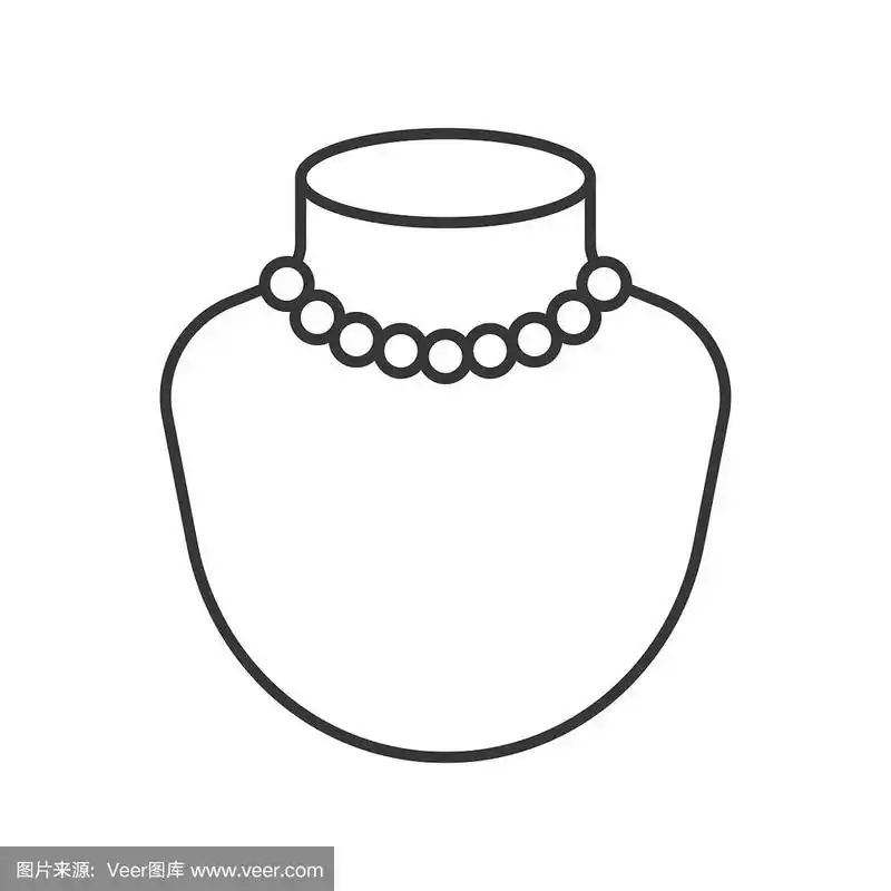 珍珠或珠子项链轮廓图标