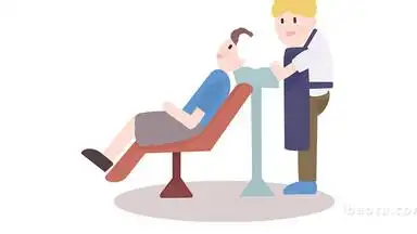 易用卡通mg动画职业类理发店洗头