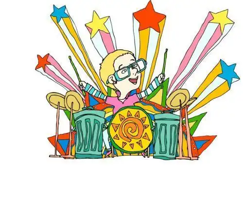 卡通架子鼓简笔画