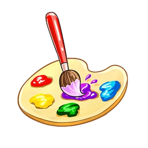 调色盒颜料卡通手绘插画