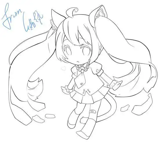 简笔画教程动漫人物手绘之初音未来(附步骤)_动漫_手绘_高光笔_彩铅