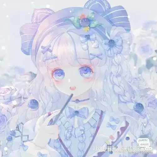 三人闺蜜头像蓝色版