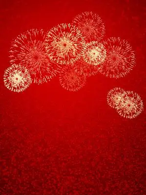 2021字牛年喜庆烟花背景红色喜庆灯笼烟花祥云春节营业时间放假通知