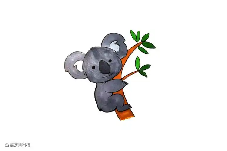 抱着树的考拉怎么画