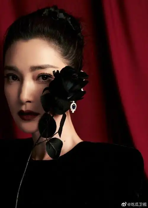 李冰冰是懂经典红黑配色的#李冰冰今天微博之夜的造型好美!