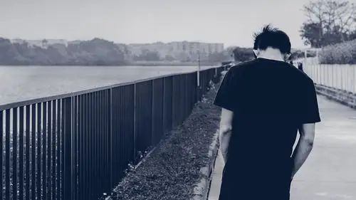 在广州岭南印象园游玩时,抓拍同伴背影,虽然面容帅气,但是孤单的背影