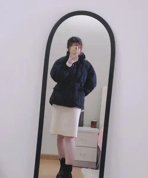 155120斤肉肉女孩的显瘦羽绒棉服穿搭